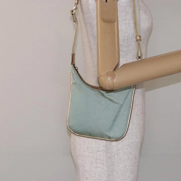 GUCCI Sherry Line Shoulder Bag Canvas Light Blue Gold - Picture 1 of 15